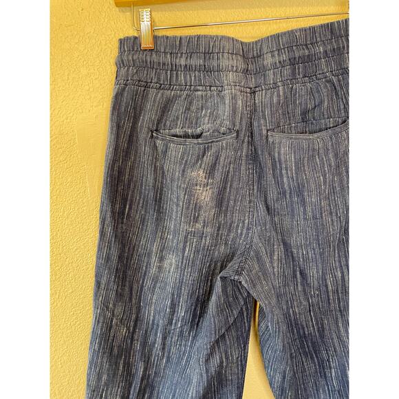 Athleta Athleisure Boho Draw String Waistband Wide Leg Soft Pants Navy Blue Sz 2 - Picture 3 of 10